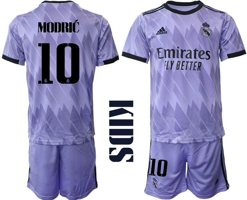 Cheap Youth 2022-2023 Club Real Madrid away purple 10 Soccer Jersey
